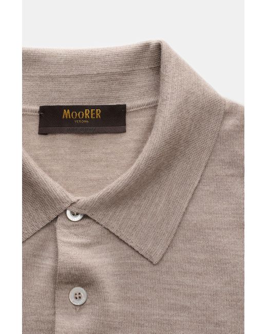 Moorer Strickpolo 'Alonso' Meliert in Natural für Herren