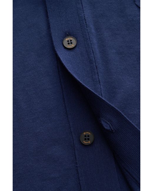 Drumohr Kurzarm-Strickhemd in Blue für Herren