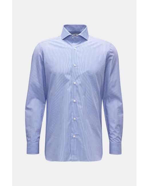 Giampaolo Business Hemd Haifisch-Kragen/Weiß Gestreift in Blue für Herren