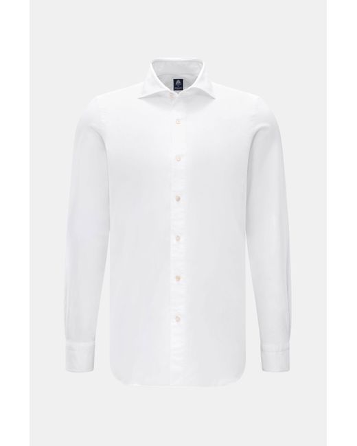Finamore 1925 Oxford Hemd 'Edoardo Gaeta' Haifisch-Kragen in White für Herren