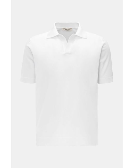 FILIPPO DE LAURENTIIS Kurzarm-Strickpolo in White für Herren