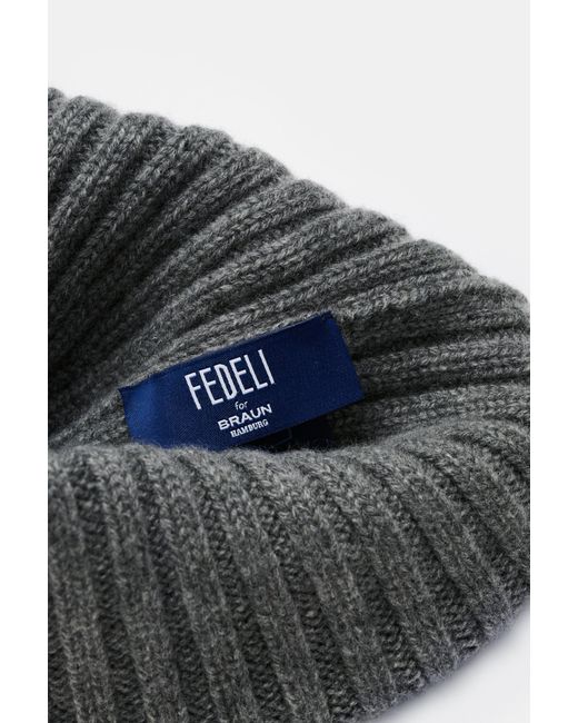 Fedeli Cashmere Mütze in Gray für Herren