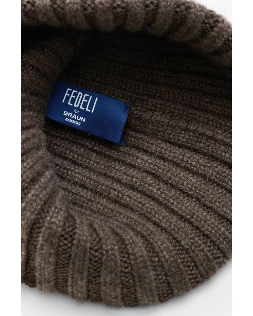 Fedeli Cashmere Mütze in Brown für Herren