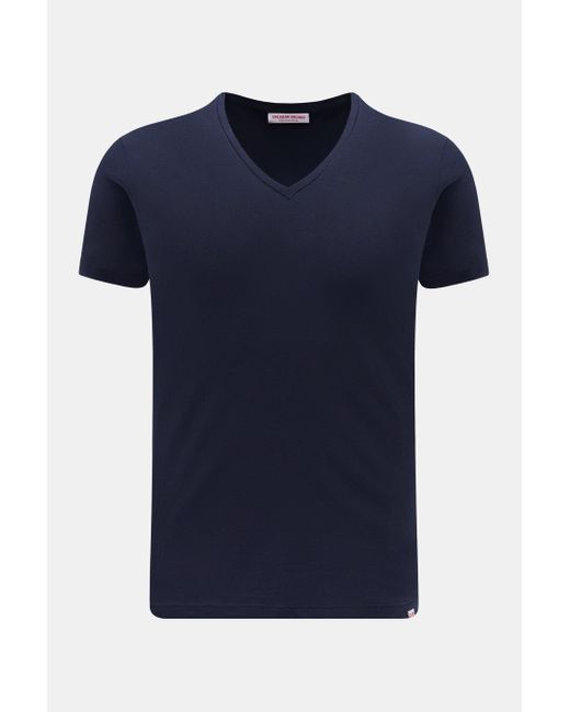 Orlebar Brown V-Neck T-Shirt in Blue für Herren