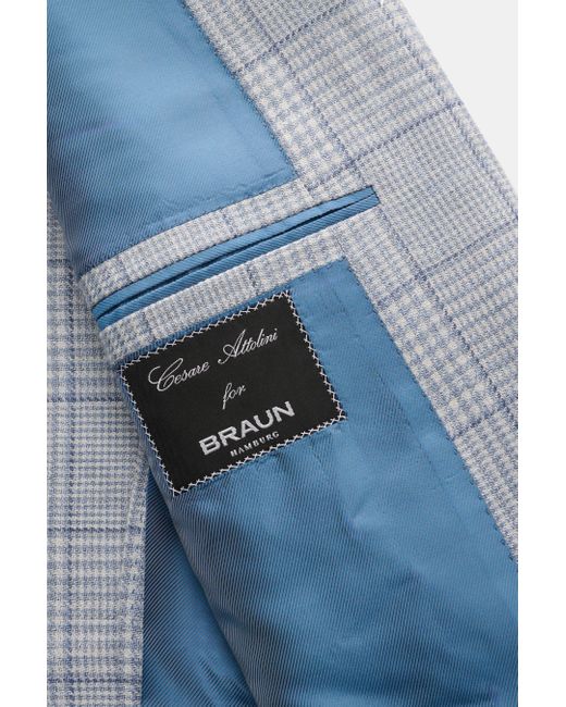 Cesare Attolini Sakko Rauchblau/Creme Kariert in Blue für Herren