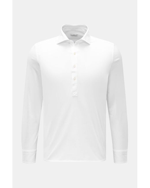 Sonrisa Jersey Popover-Hemd Haifisch-Kragen in White für Herren