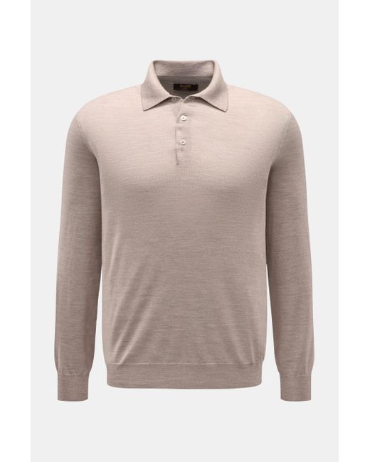 Moorer Strickpolo 'Alonso' Meliert in Natural für Herren