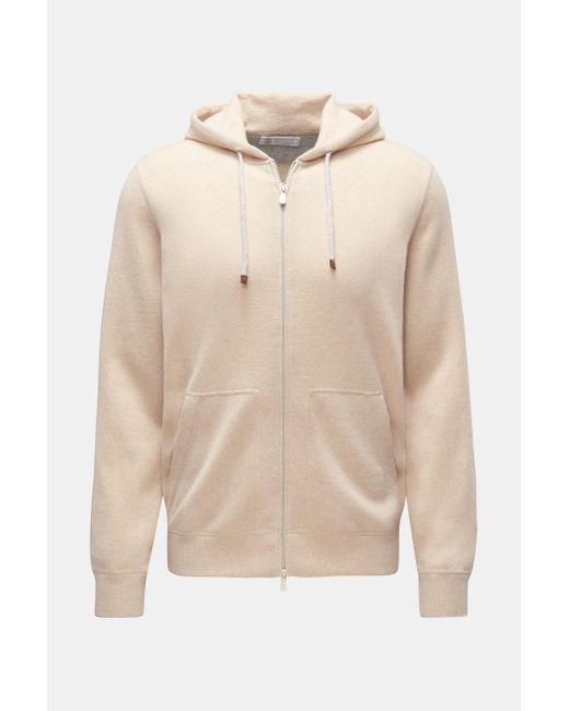 Brunello Cucinelli Cashmere Strickjacke hellgrau in Natural für Herren