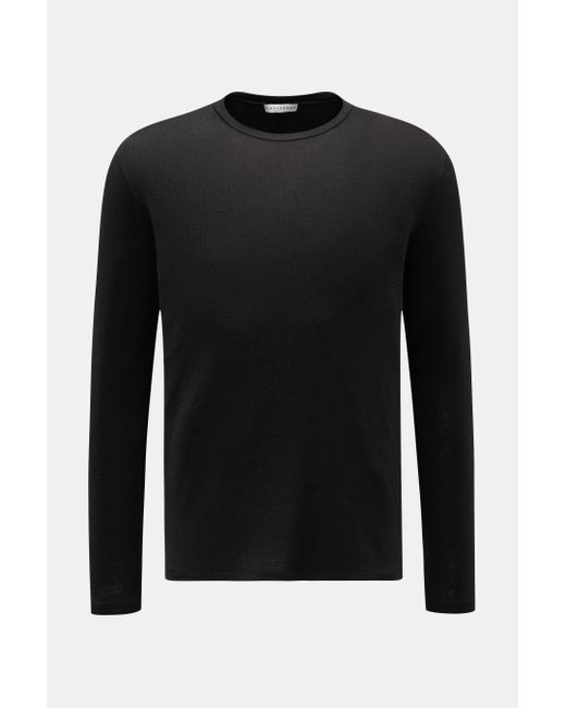KIEFERMANN Leinen Rundhals-Longsleeve 'Maggnus' in Black für Herren