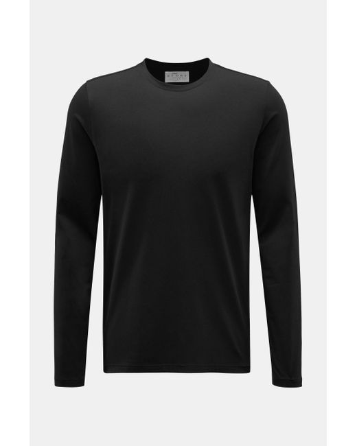 Mey Story Rundhals-Longsleeve in Black für Herren