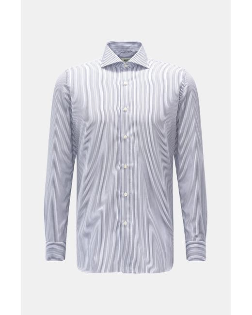 Luigi Borrelli Napoli Business Hemd 'Nando' Haifisch-Kragen navy/weiß gestreift in Blue für Herren