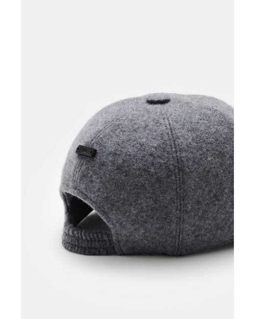 Fedeli Cashmere Baseball-Cap Meliert in Gray für Herren