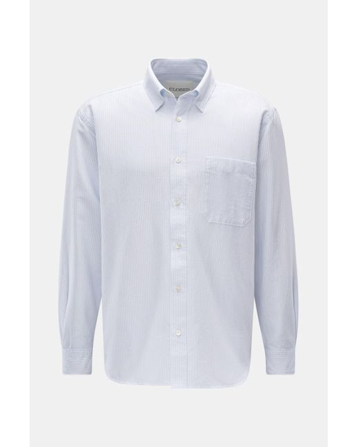 Closed Hemd Under-Button-Down-Kragen hellblau/weiß gestreift in White für Herren