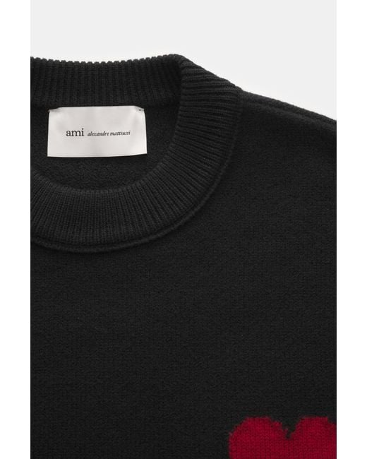 AMI Rundhalspullover in Black für Herren