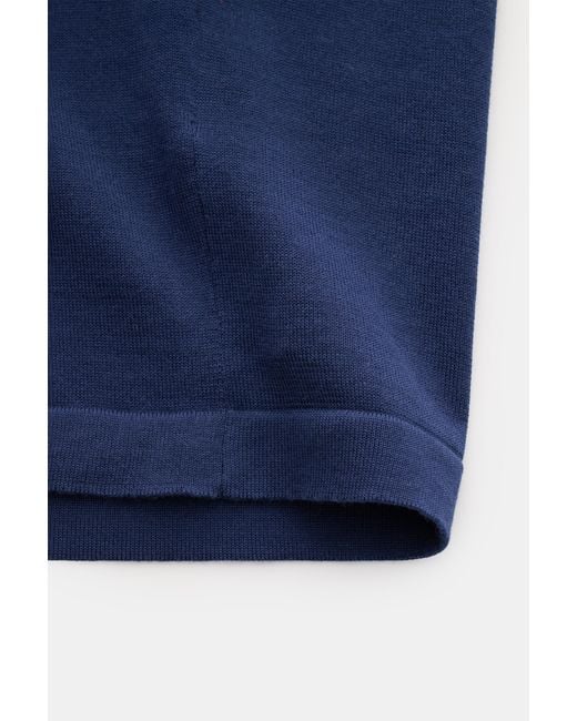 Drumohr Kurzarm-Strickhemd in Blue für Herren