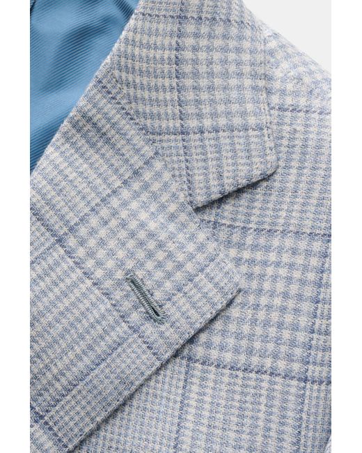 Cesare Attolini Sakko Rauchblau/Creme Kariert in Blue für Herren