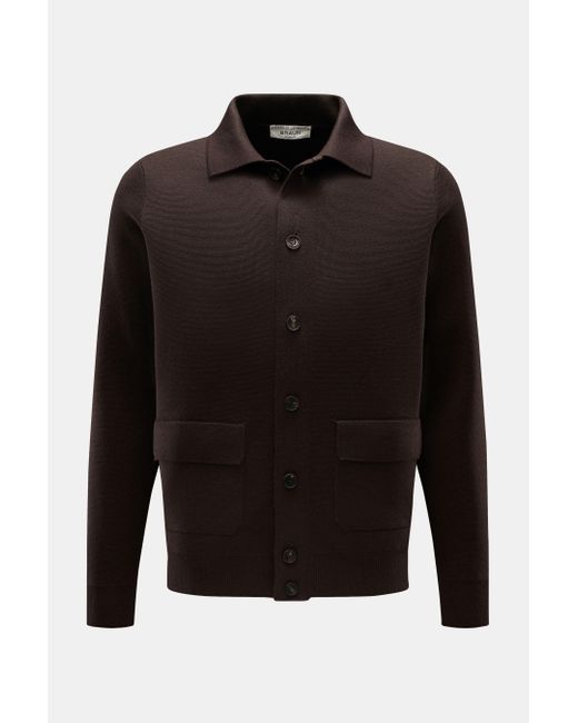 FILIPPO DE LAURENTIIS Merino Cardigan in Black für Herren