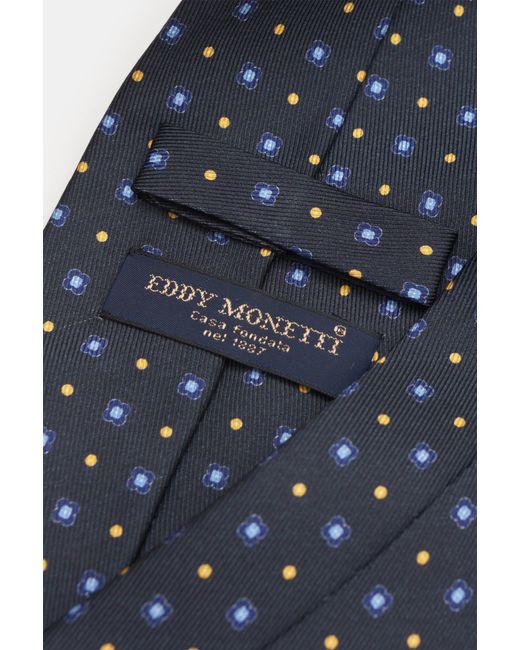 Eddy Monetti Seidenkrawatte/Hellblau/Gelb Gemustert in Blue für Herren
