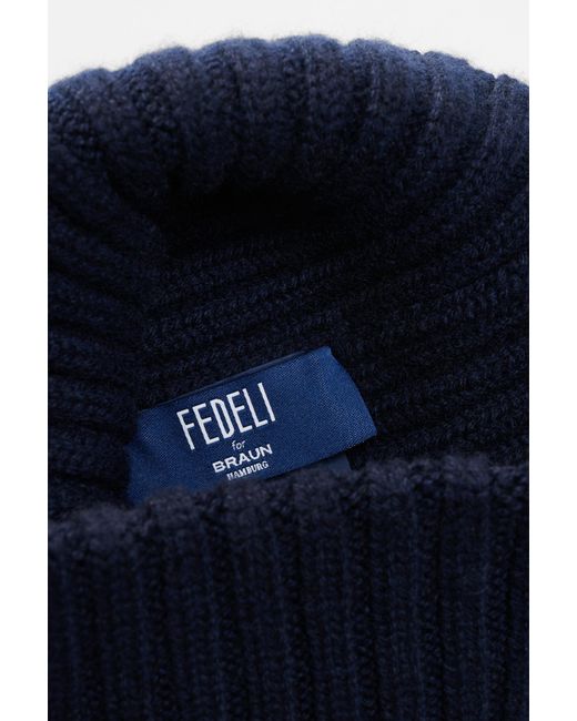 Fedeli Cashmere Mütze in Blue für Herren