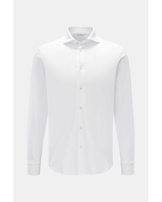 STEFAN BRANDT Jersey-Hemd 'Otis' Haifisch-Kragen in White für Herren