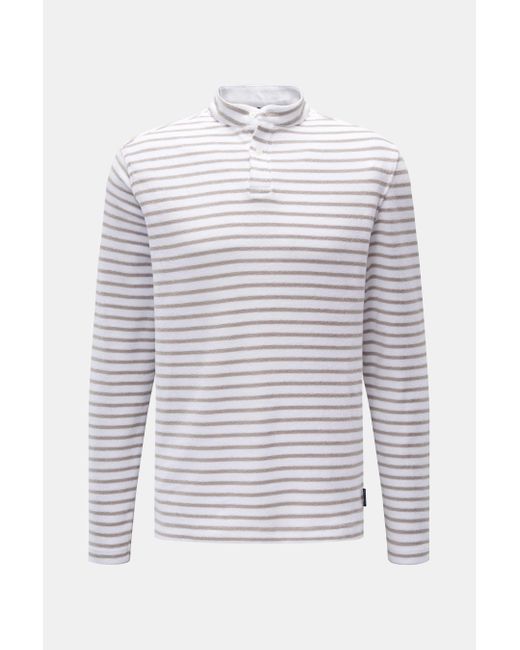 04651/ A trip in a bag Frottee Longsleeve weiß/grau in White für Herren