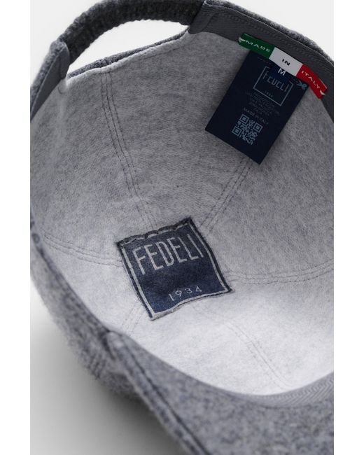 Fedeli Cashmere Baseball-Cap Meliert in Gray für Herren