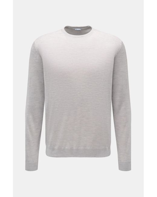 Malo Cashmere Rundhalspullover Meliert in White für Herren
