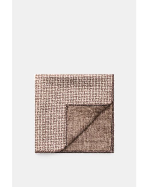 Brunello Cucinelli Seiden-Einstecktuch/Off- Gemustert in Brown für Herren