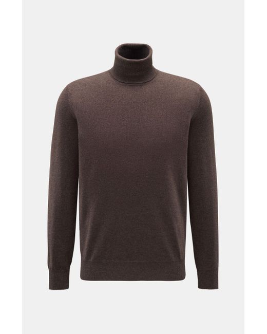 Brunello Cucinelli Cashmere Rollkragenpullover Meliert in Brown für Herren