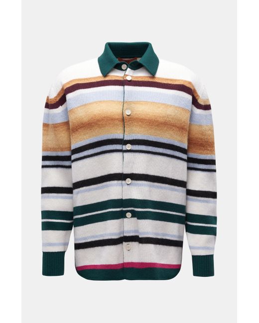 Missoni Strick-Overshirt/Weiß/Grün Gestreift in Natural für Herren