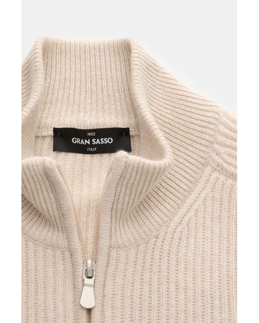 Gran Sasso Cashmere Strickjacke in Natural für Herren