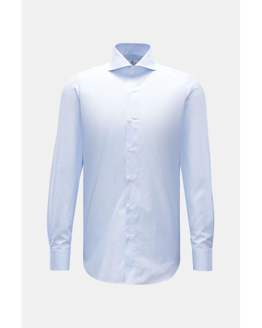 Finamore 1925 Business Hemd 'Sergio Milano' Haifisch-Kragen in Blue für Herren