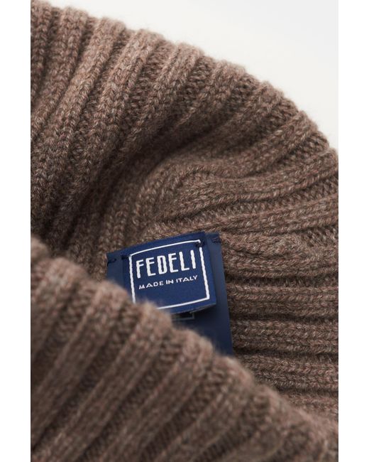 Fedeli Cashmere Mütze 'Bruno' in Brown für Herren