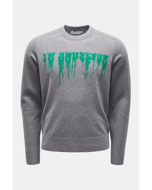J.W. Anderson Merino Rundhalspullover in Gray für Herren