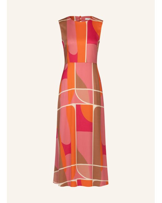 MINT & MIA Red Langes bedrucktes Viskose satin Kleid