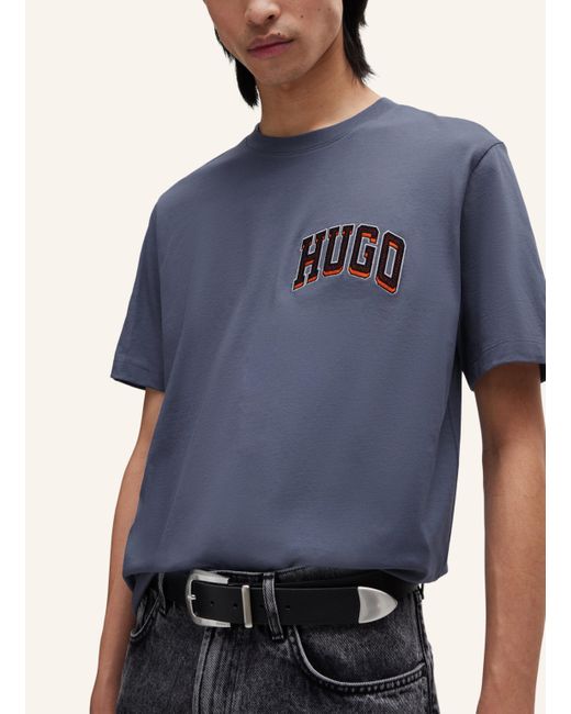HUGO T-Shirt DASKO Regular Fit in Blue für Herren