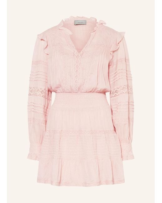 Neo Noir Pink Kleid ARAN mit Spitze und Rüschen