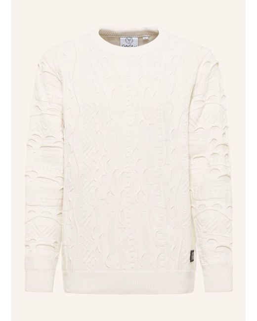 carlo colucci Unifarbener Strickpullover ESPOSINI in Natural für Herren