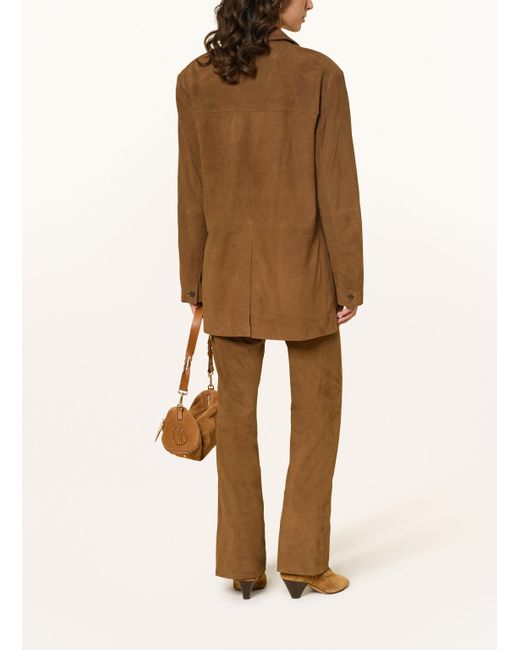 Ba&sh Brown Lederblazer MOSTY