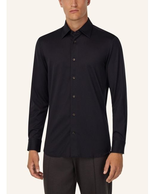 Boggi Jerseyhemd Regular Fit in Blue für Herren