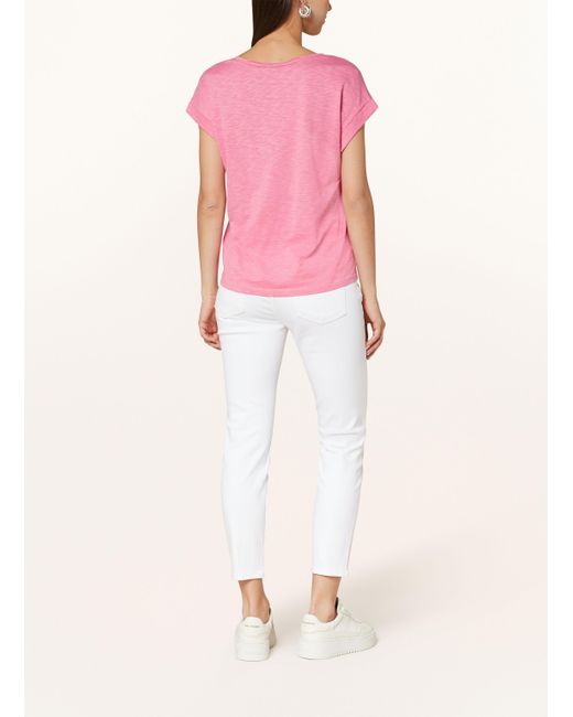 Monari Pink T-Shirt mit Schmucksteinen