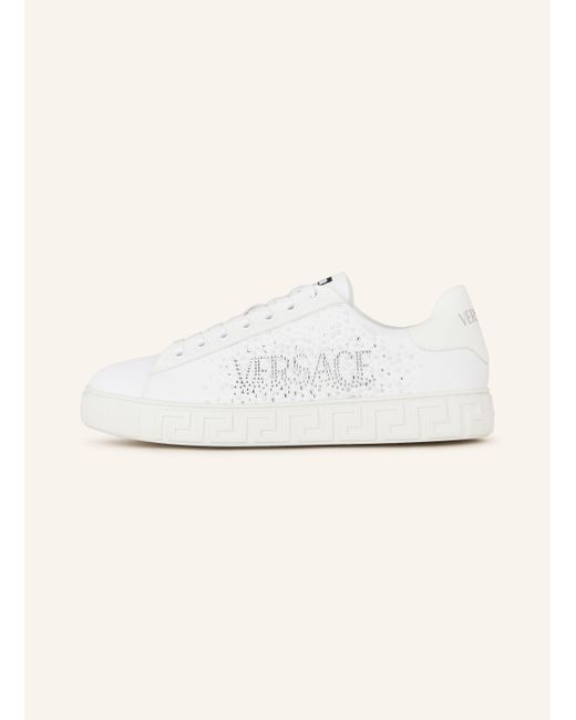 Versace Natural Sneaker GRECA mit Schmucksteinen