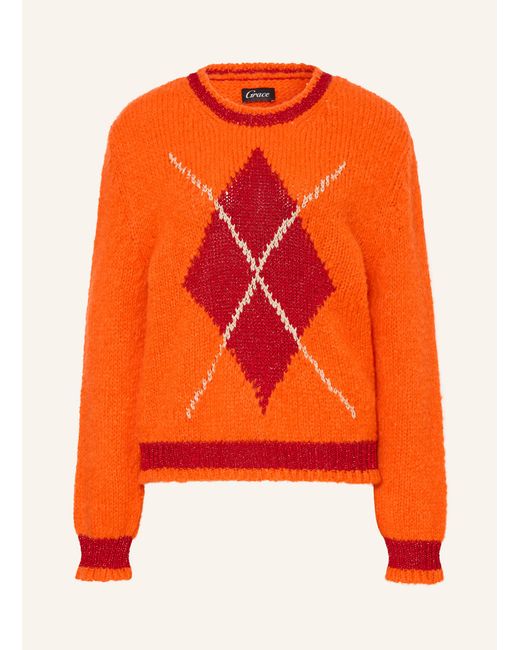 Grace Orange Pullover mit Glitzergarn