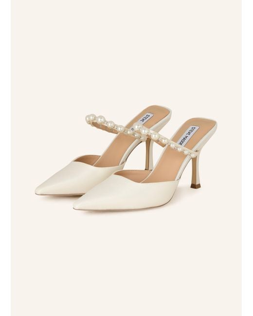 Steve Madden Natural Mules BRECKI-P mit Schmuckperlen
