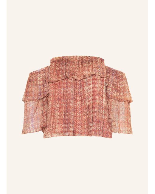 Ba&sh Pink Off-Shoulder-Top RUSH mit Rüschen