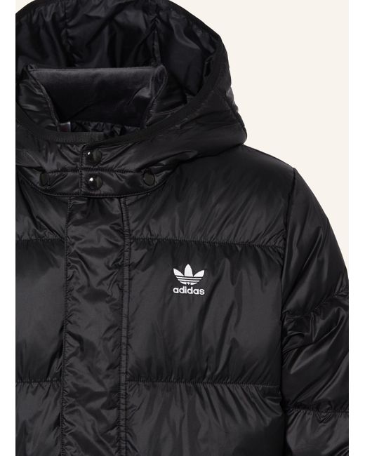 Adidas Originals Black Daunenjacke ELO mit abnehmbarer Kapuze