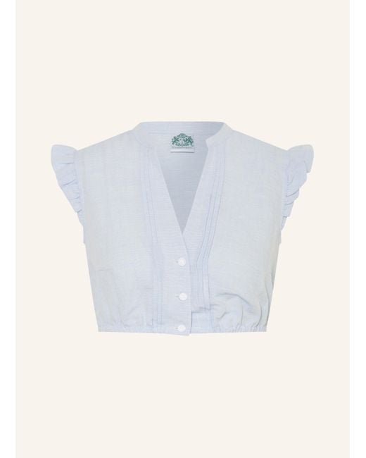 hammerschmid Blue Dirndlbluse ANNI mit Rüschen