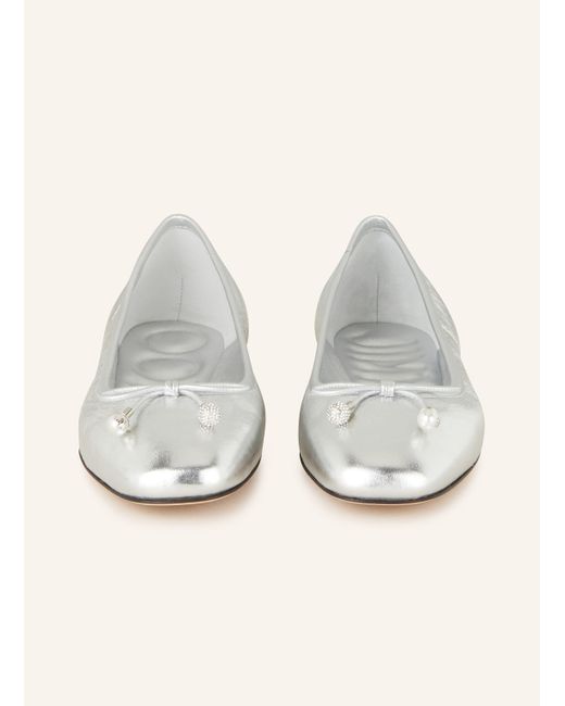 Jimmy Choo Natural Ballerinas ELME mit Schmuckperlen
