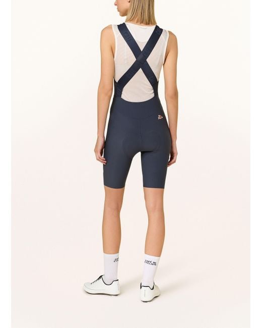 Cafe Du Cycliste Blue Radhose GRAZIELLA mit Trägern und gepolstertem Einsatz