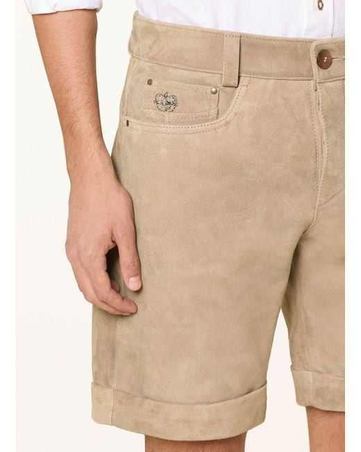 Meindl Trachten-Lederhose BULLRIDER SHORT in Natural für Herren